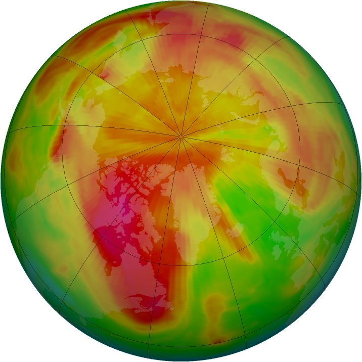 Arctic ozone map for 16 April 1981
